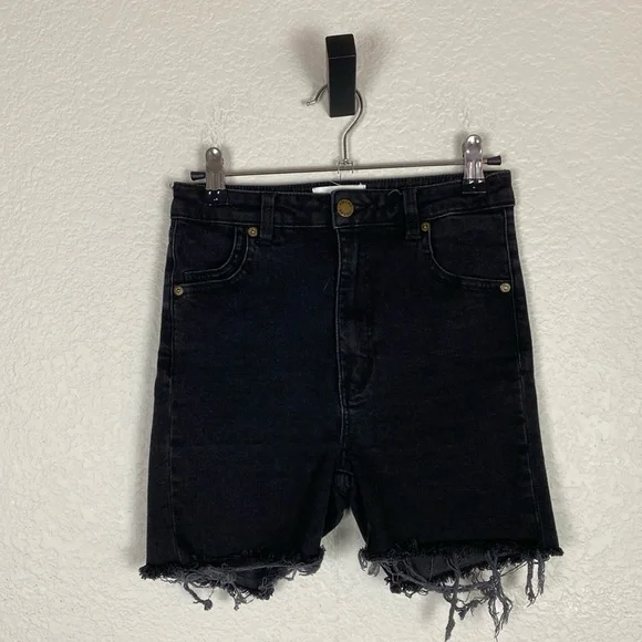 Rolla’s black cut off denim shorts - Picture 1 of 4